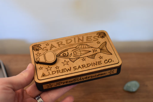 Wooden Sardine Can Box - Almond Brown