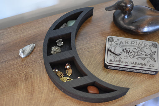*Ready To Ship* Baby Crescent Moon Carving and Crystal Shelf