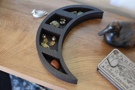 *Ready To Ship* Baby Crescent Moon Carving and Crystal Shelf