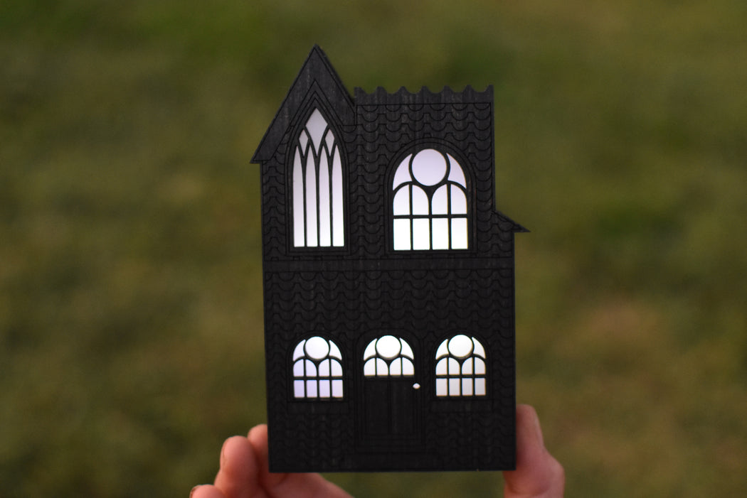 Spooky Haunted House Mini Lamp - Made To Order