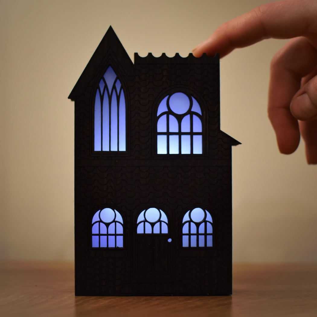 Spooky Haunted House Mini Lamp - Made To Order