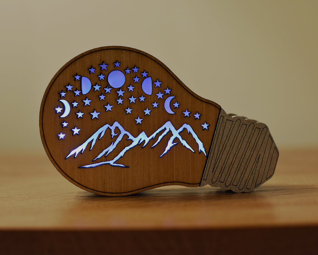 *Made To Order* Mountain Range Mini Light Bulb Lamp