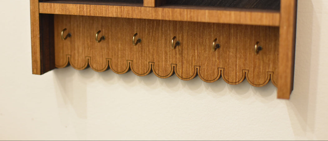 Honeycomb Style Jewelry and Key Hook Shelf