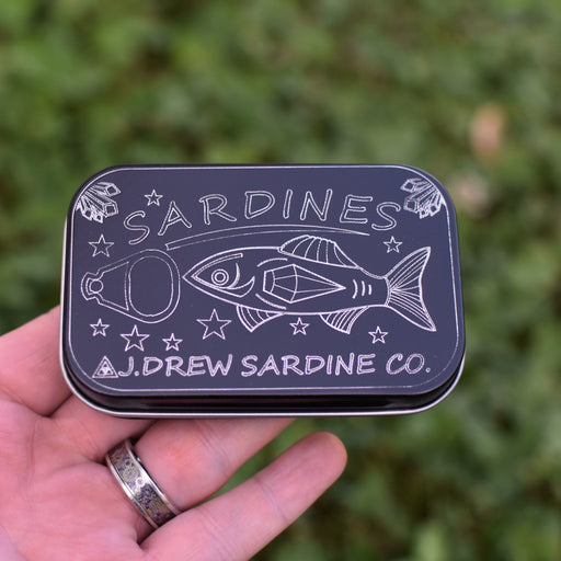 Sardine Can  Engraved Steel Box