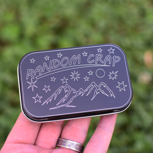 Mountain Range Random Crap Engraved Steel Box