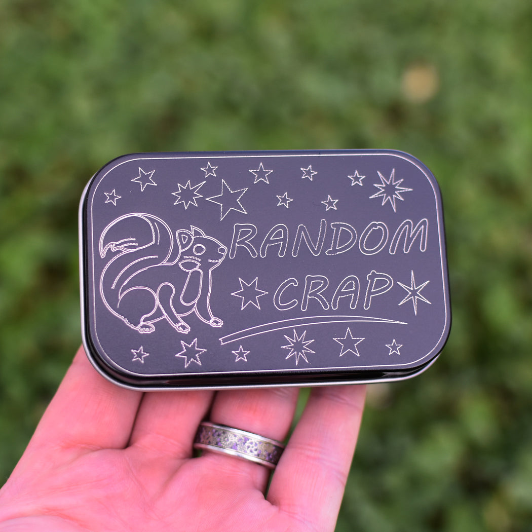 Squirrel Random Crap Engraved Steel Box