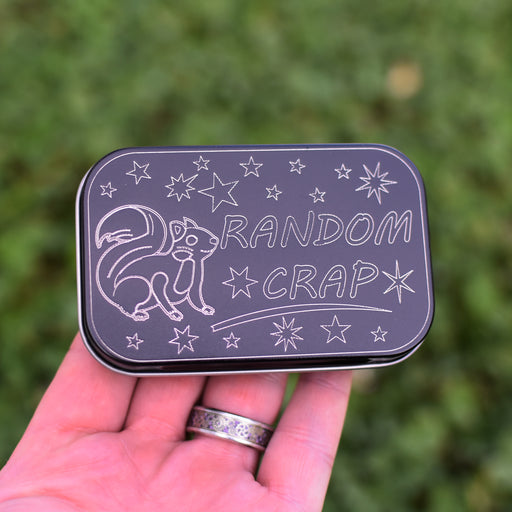 Squirrel Random Crap Engraved Steel Box