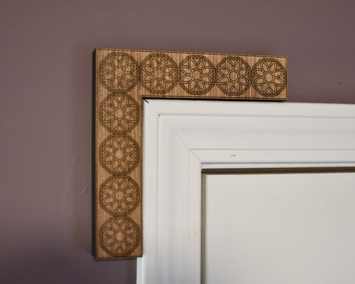 Outside Corner Corbel Pair - Hexagon Engraving