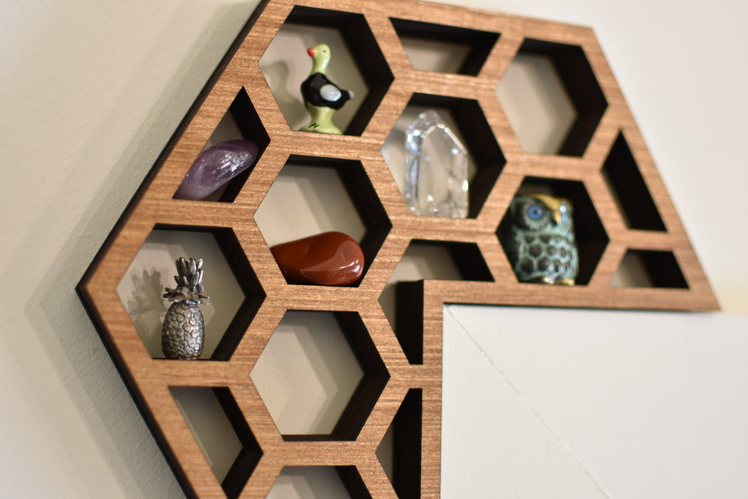 Honeycomb Outside Corner Corbel Pair - Mini Shelves