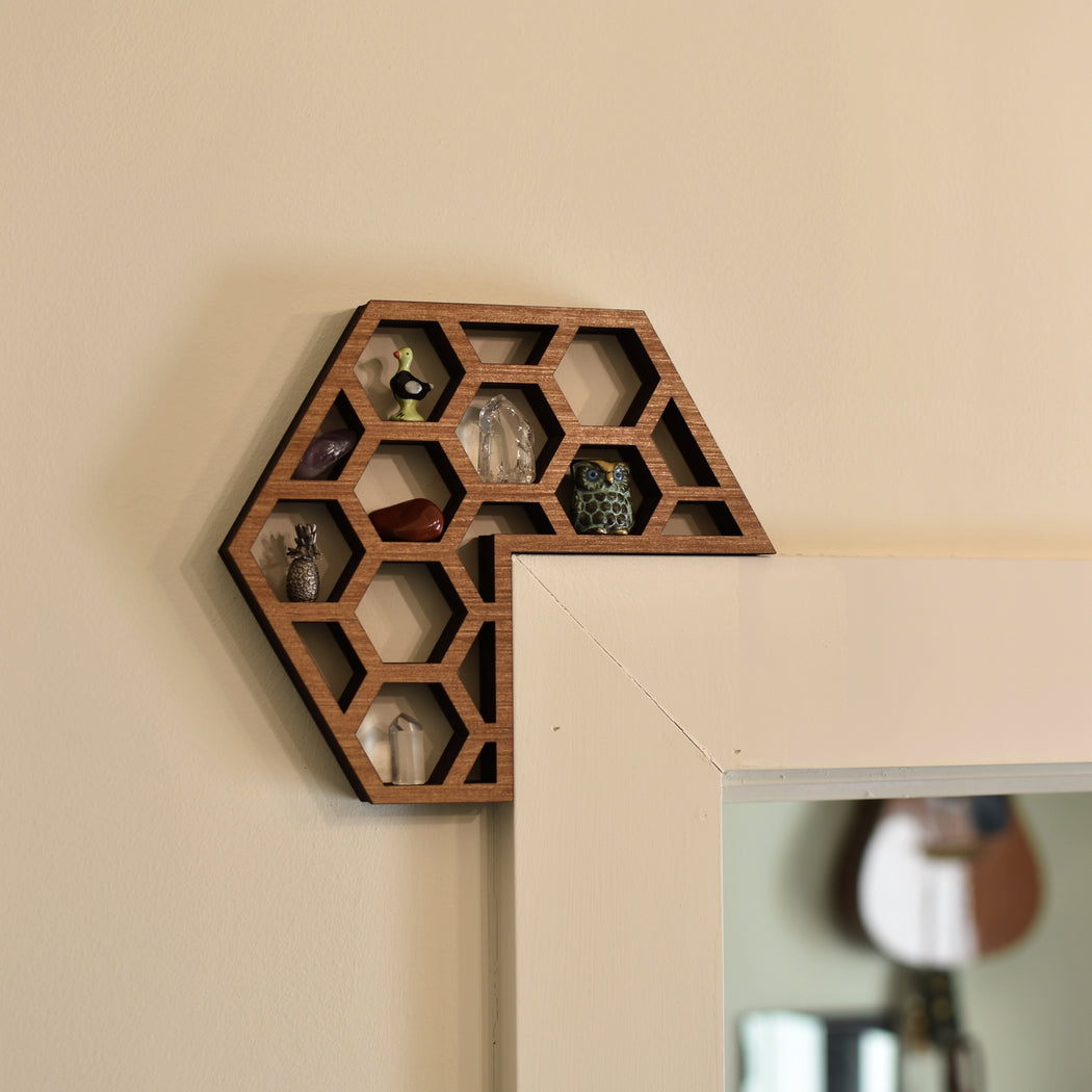 Honeycomb Outside Corner Corbel Pair - Mini Shelves