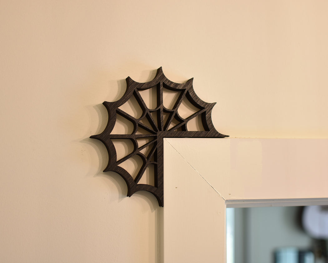 Spider Web Outside Corner Corbel Pair - Mini Shelves - Three Colors