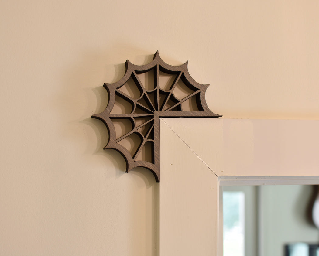 Spider Web Outside Corner Corbel Pair - Mini Shelves - Three Colors