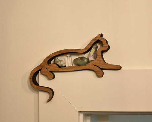 Cat Laying Down Outside Corner Corbel Pair - Mini Shelves - Three Colors