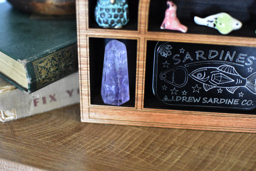 Wooden Inlaid Apothecary Trinket Shelf - 24hr Design Ends 5/23 at Noon - Almond Brown