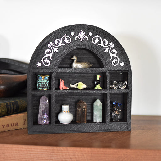 Wooden Inlaid Apothecary Trinket Shelf - 24hr Design Ends 5/23 at Noon - Dark Brown