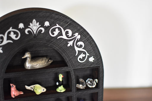 Wooden Inlaid Apothecary Trinket Shelf - 24hr Design Ends 5/23 at Noon - Dark Brown