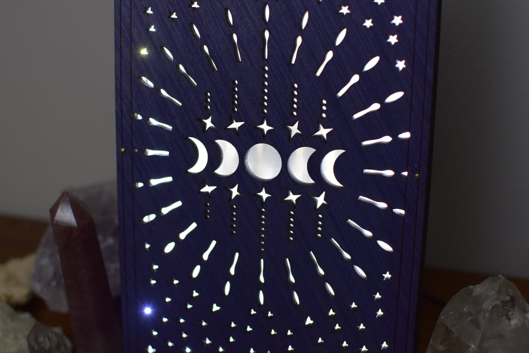 *Retiring - Made To Order* Purple Moon Phases Illuminated Luminous Lamp Poster