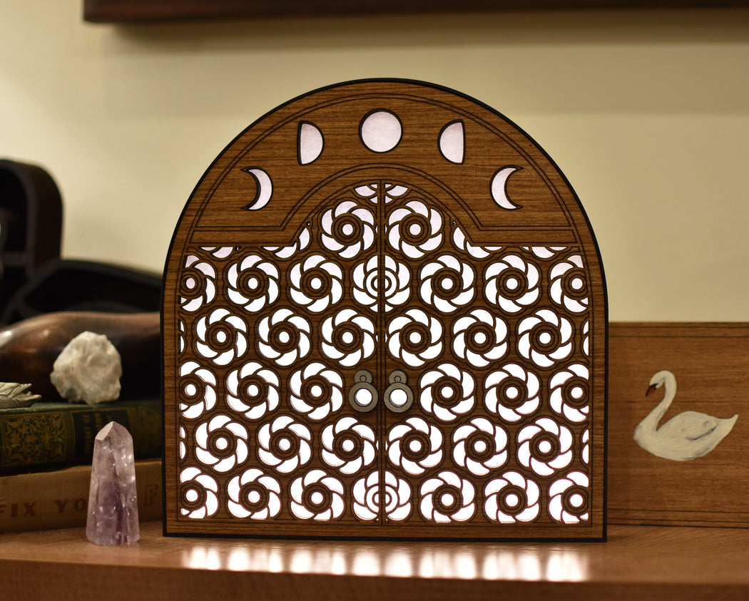 Limited Edition 24hr Design! Moon Phases Ambient Soft Glow Lamp - Almond Brown