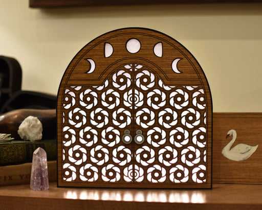 Limited Edition 24hr Design! Moon Phases Ambient Soft Glow Lamp - Almond Brown