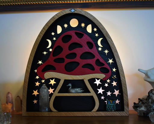 *Made To Order* Celestial Mushroom Backlit Crystal Shelf Luminous Lamp