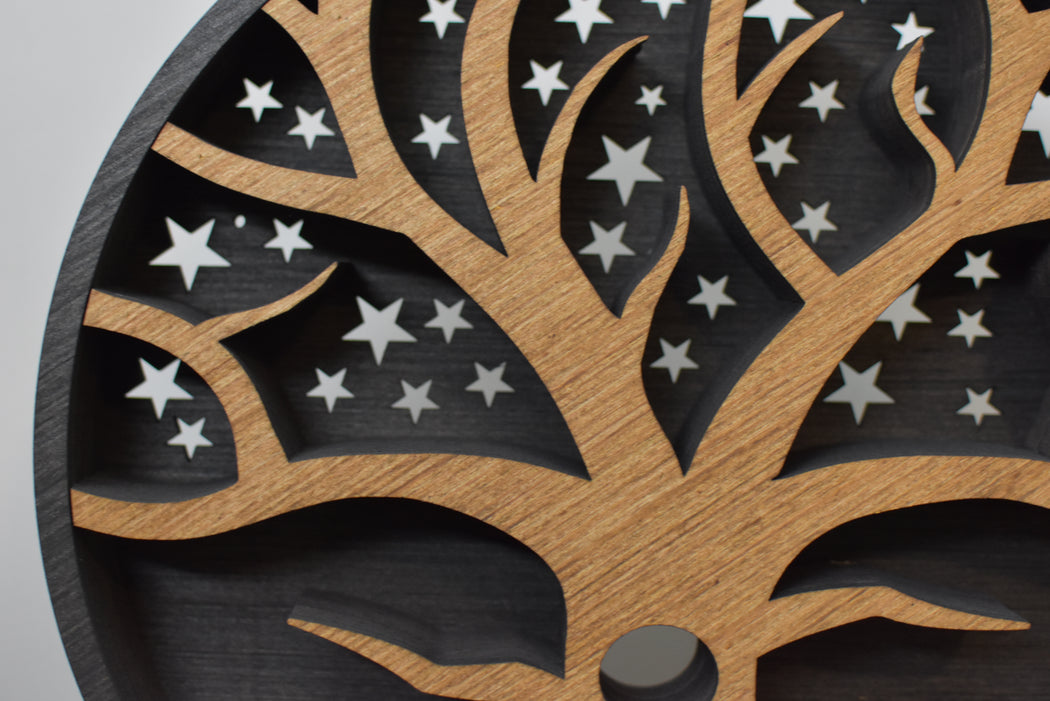 **Made To Order** Tree & Stars Crystal Display Shelf