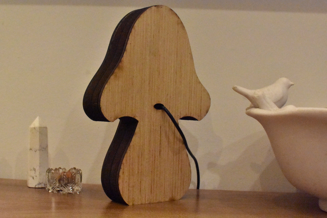 Spooky Season Mushroom Bat Lamp & Shelf - Halloween