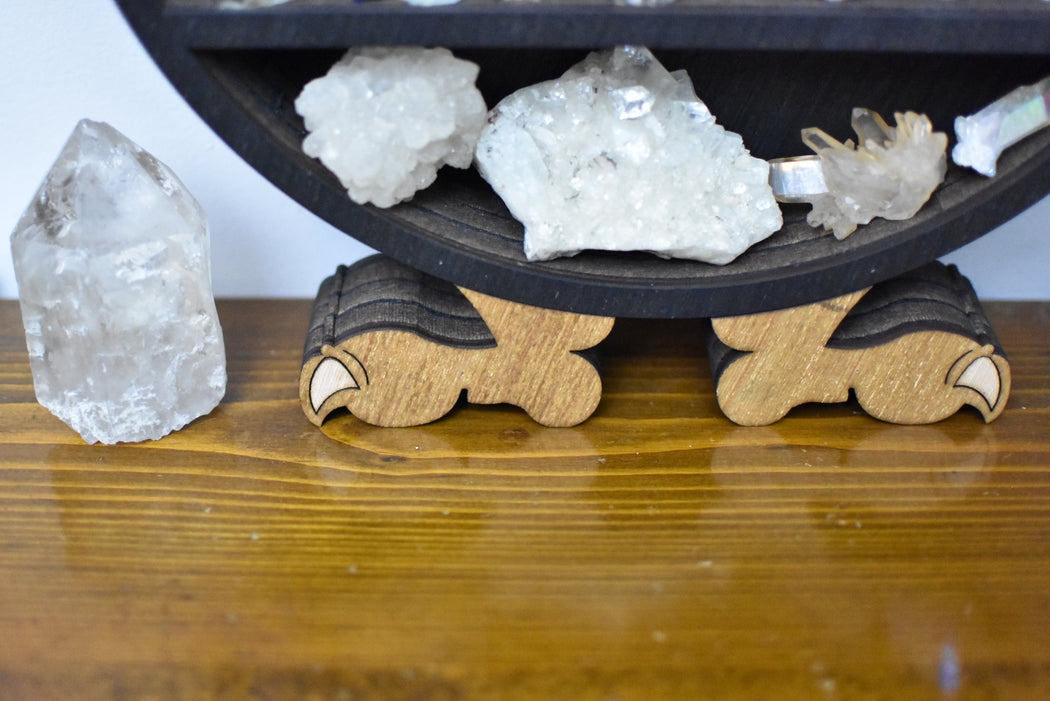 *Made To Order* Limited Edition Monster Feet Bubbling Cauldron Wooden Crystal Display Shelf