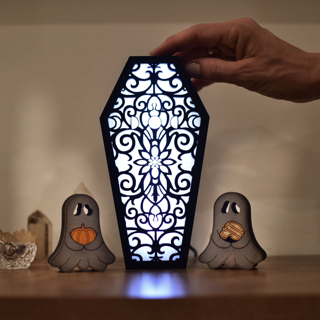 *Limited Release* Moon Phases Lacy Coffin Lamp + Ghost Friends