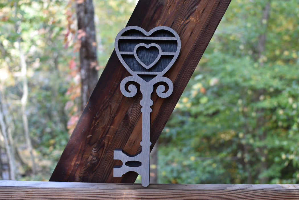 *Made To Order* Heart Key Vertical Shelf and Wood Carving