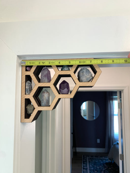 Petite Honeycomb Corner Crystal Shelf *Made To Order*
