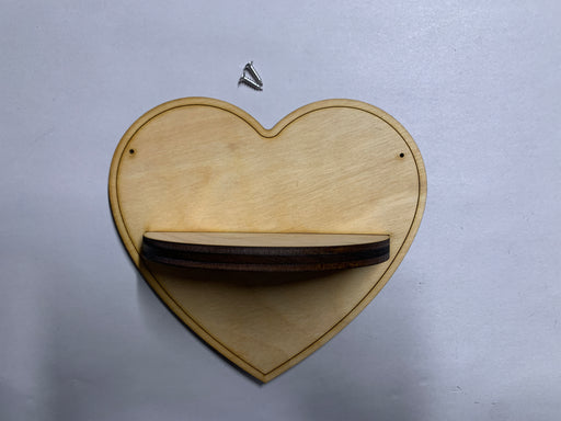 Unfinished Heart Shelf - Unassembled, Raw and Unfinished - J. Drew + You