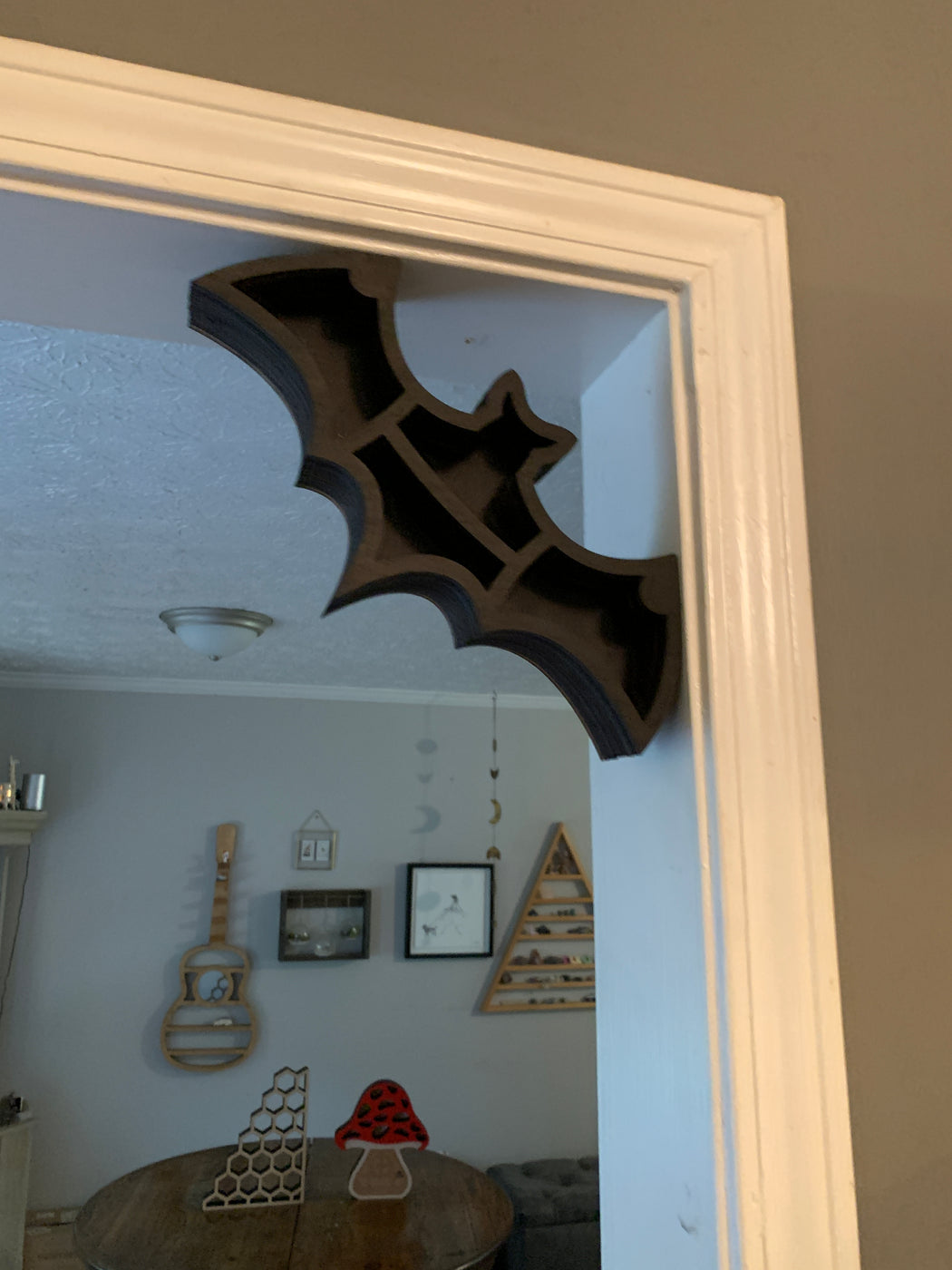 *Made To Order* Bat Shaped Corner Crystal Shelf or Display