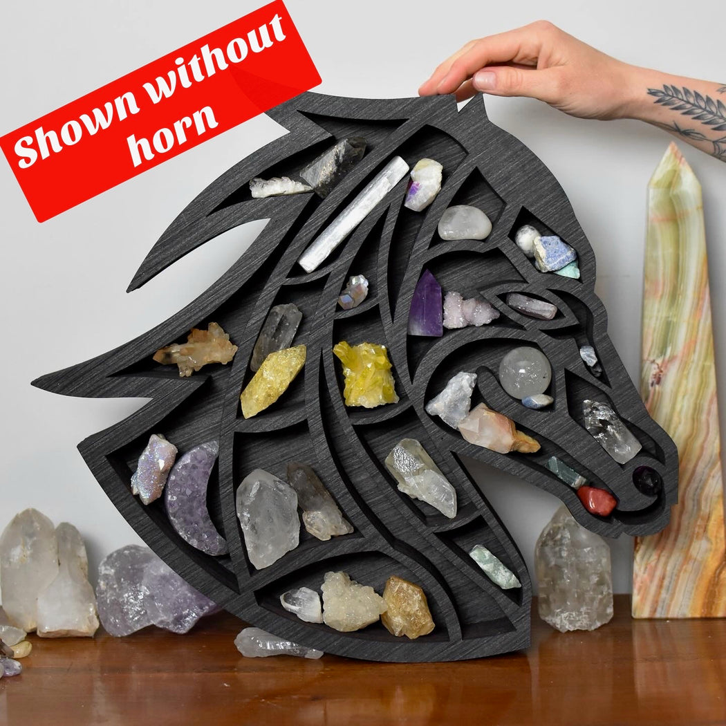 *Made To Order* Unicorn Horse Wall Hanging Crystal Shelf