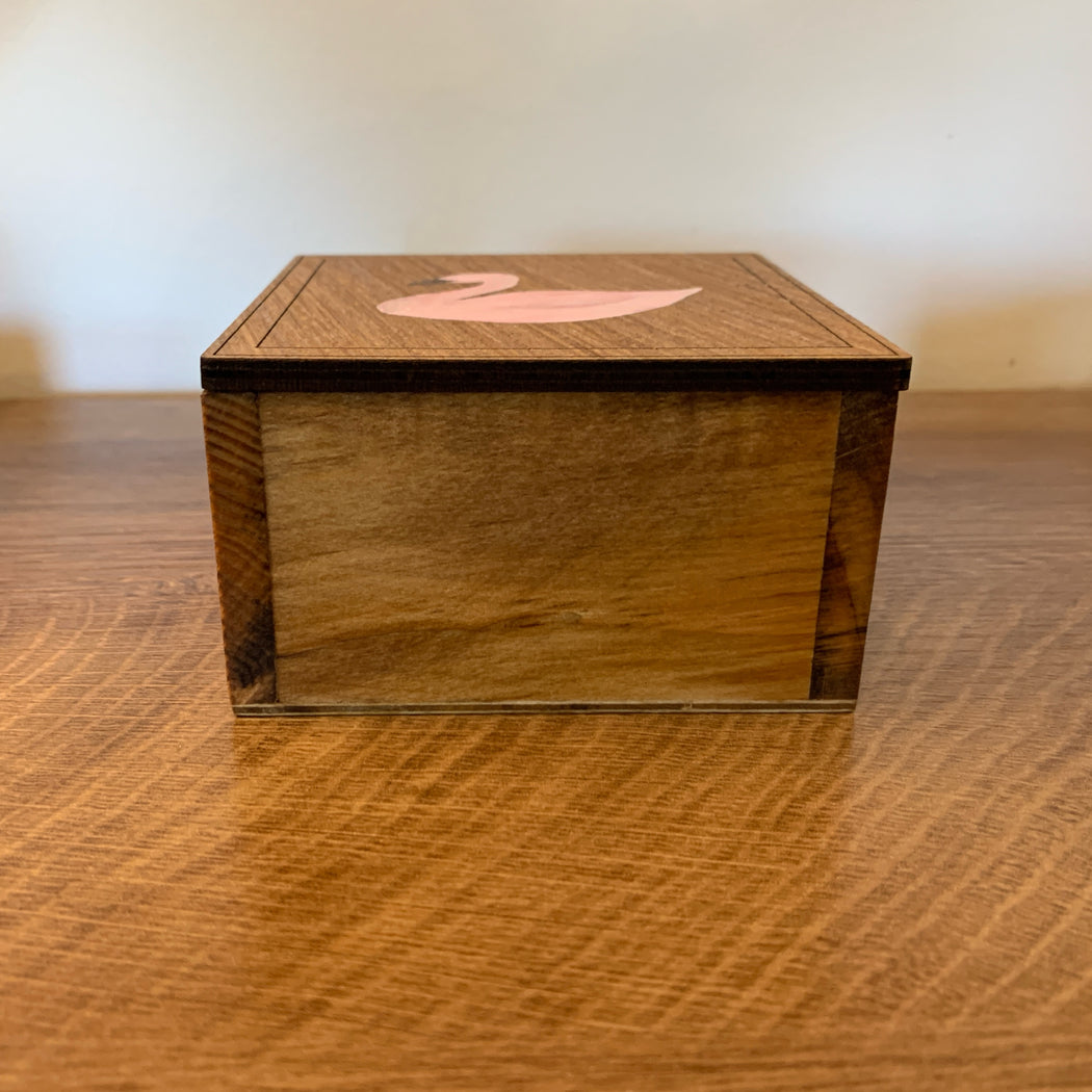 Pink Swan - Hand Painted Wooden Box