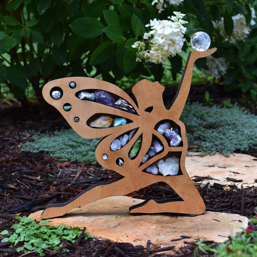 *Made To Order* Almond Light Brown Leaping Faerie Shelf and Wood Carving
