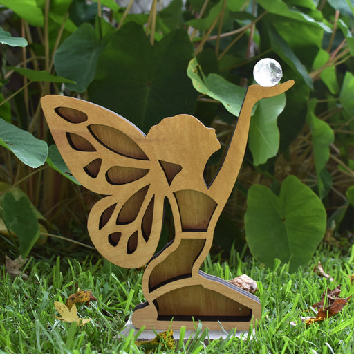*Made To Order* Almond Light Brown Kneeling Faerie Shelf and Wood Carving