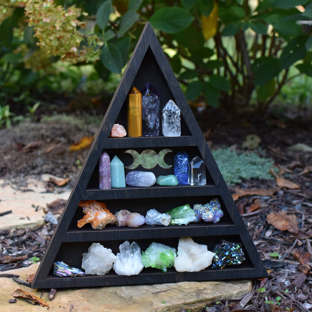 *Made To Order* 10in. Moon Goddess Triangle Crystal Shelf
