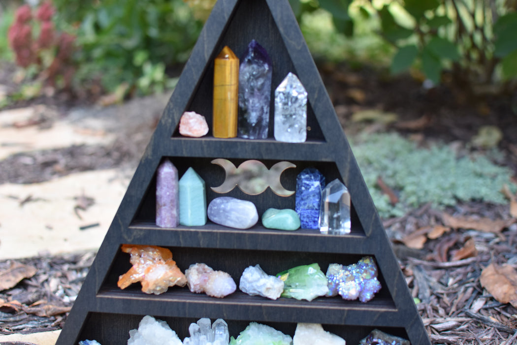 *Made To Order* 10in. Moon Goddess Triangle Crystal Shelf