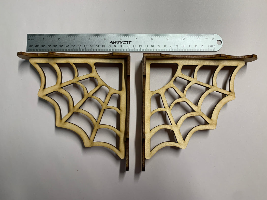 Corbels - Spider Web Pair 2pcs - Unassembled, Raw and Unfinished - J. Drew + You