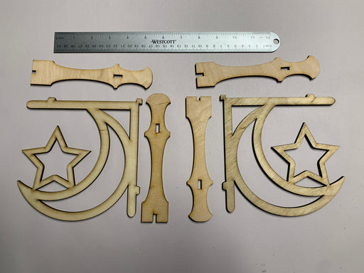 Corbels - Moon And Star Pair 2pcs - Unassembled, Raw and Unfinished - J. Drew + You