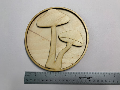 Unfinished 6-3/4" Mushroom no.3 Shadow Art Panel - J. Drew + You