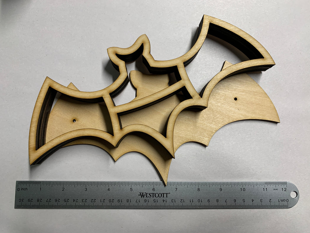 *Made To Order* Unfinished Petite Bat Carving and Crystal Shelf