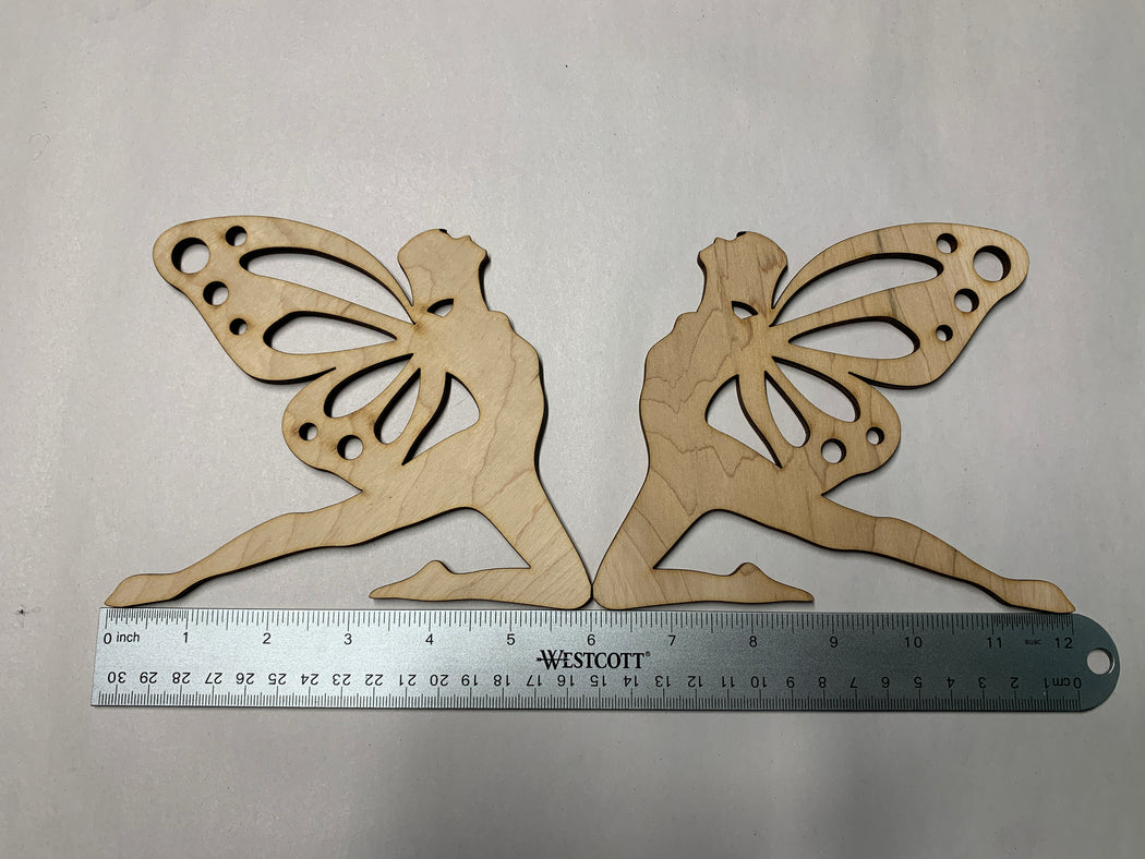 Unfinished 2 Piece Facing 6" Long Leaping Faerie Art Panel - J. Drew + You