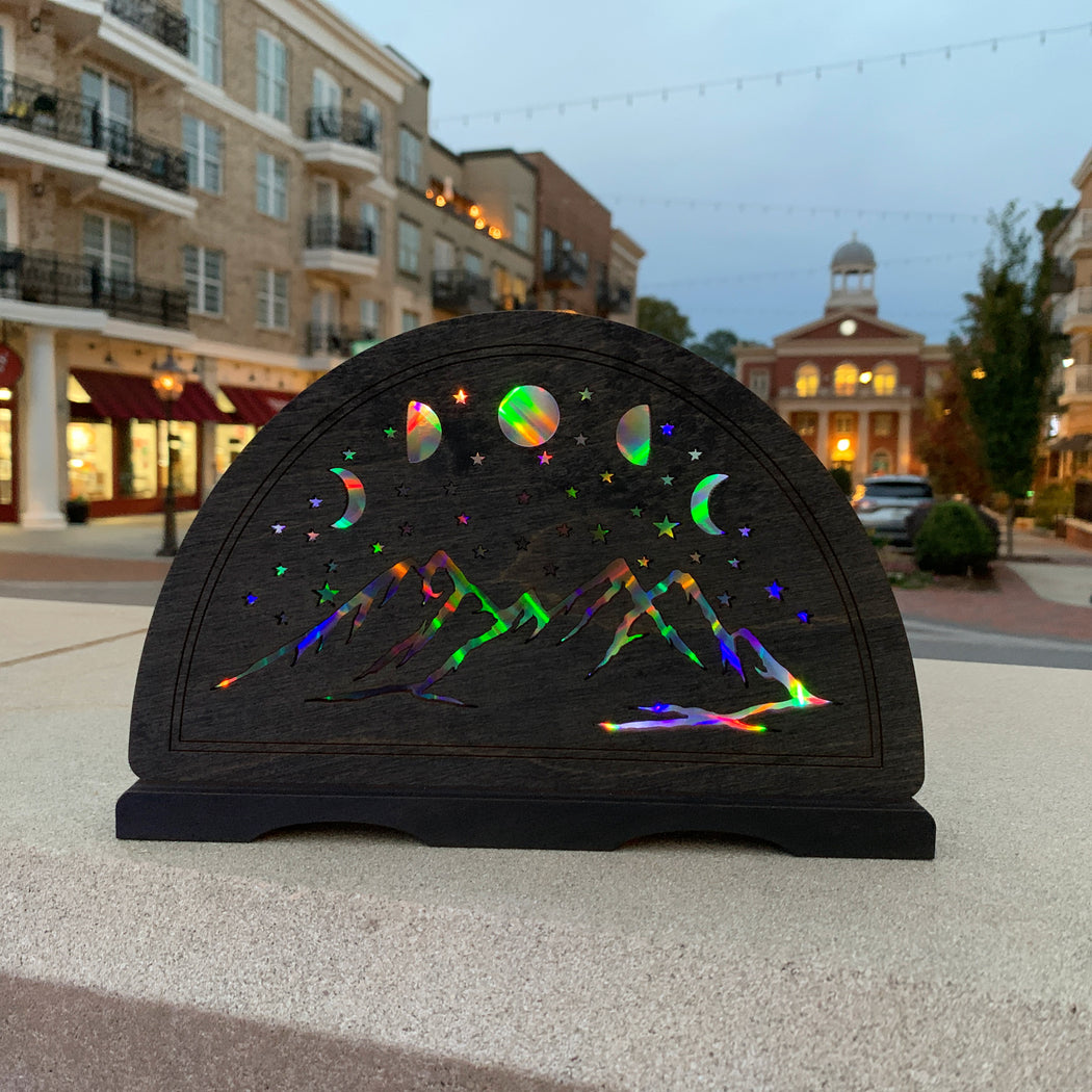 Desktop Sized Mountain Scene Luminous Lamp